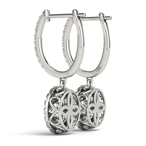 Gold plated diamond Earrings - Picture 2 of 5